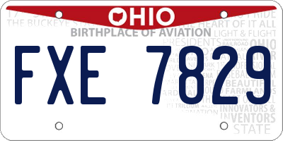 OH license plate FXE7829