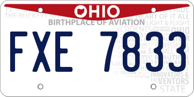 OH license plate FXE7833