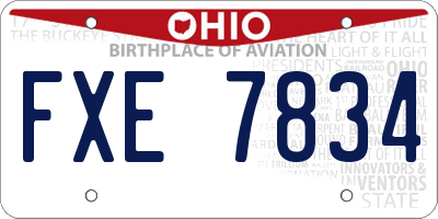 OH license plate FXE7834