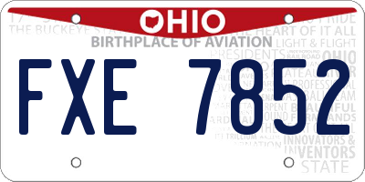 OH license plate FXE7852