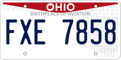 OH license plate FXE7858