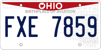 OH license plate FXE7859