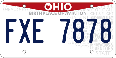 OH license plate FXE7878