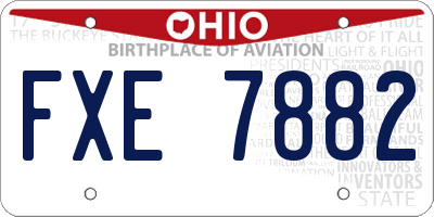 OH license plate FXE7882