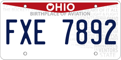 OH license plate FXE7892