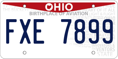 OH license plate FXE7899