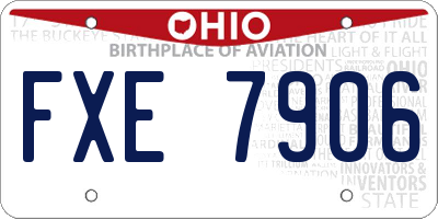 OH license plate FXE7906