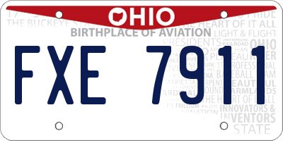OH license plate FXE7911