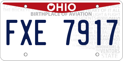 OH license plate FXE7917