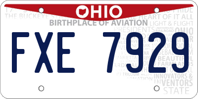 OH license plate FXE7929
