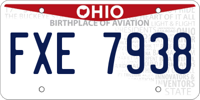 OH license plate FXE7938