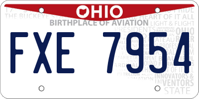 OH license plate FXE7954