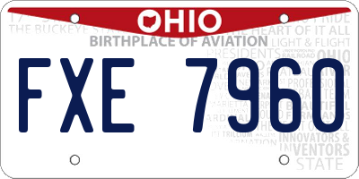 OH license plate FXE7960