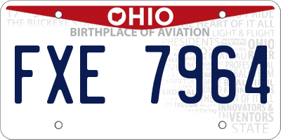 OH license plate FXE7964