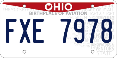 OH license plate FXE7978