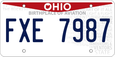OH license plate FXE7987