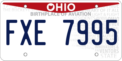 OH license plate FXE7995