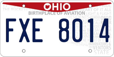 OH license plate FXE8014