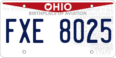 OH license plate FXE8025