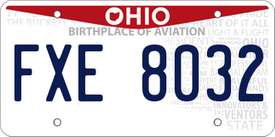 OH license plate FXE8032