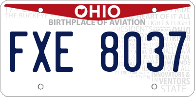 OH license plate FXE8037