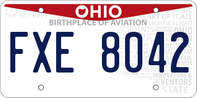 OH license plate FXE8042
