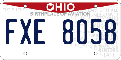 OH license plate FXE8058