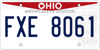 OH license plate FXE8061