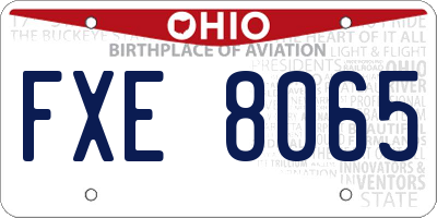OH license plate FXE8065