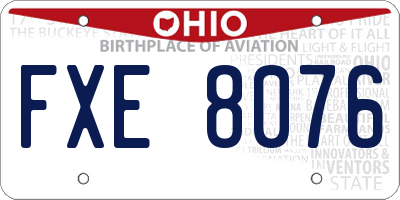 OH license plate FXE8076