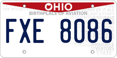OH license plate FXE8086