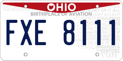OH license plate FXE8111