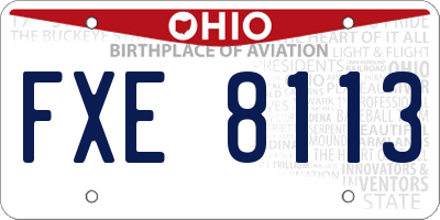 OH license plate FXE8113