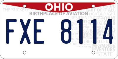 OH license plate FXE8114