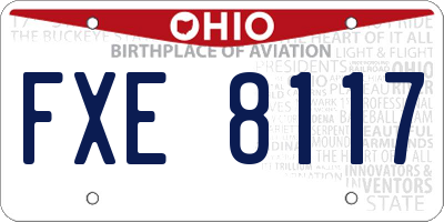 OH license plate FXE8117