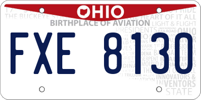 OH license plate FXE8130
