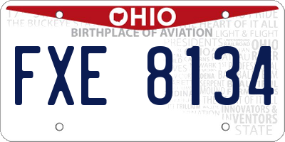 OH license plate FXE8134