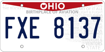 OH license plate FXE8137