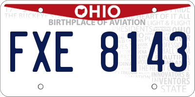 OH license plate FXE8143
