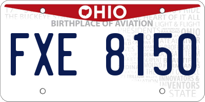 OH license plate FXE8150