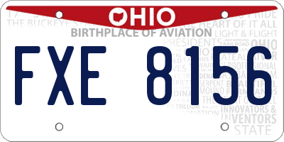 OH license plate FXE8156