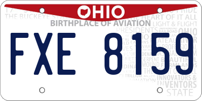 OH license plate FXE8159