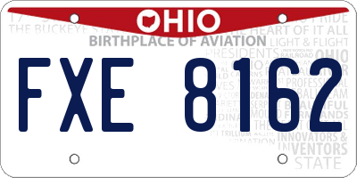 OH license plate FXE8162