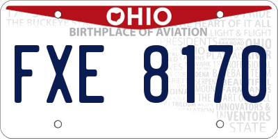 OH license plate FXE8170