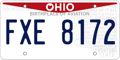 OH license plate FXE8172