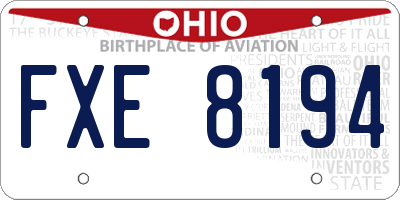 OH license plate FXE8194