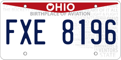 OH license plate FXE8196