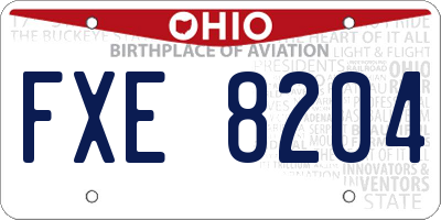 OH license plate FXE8204