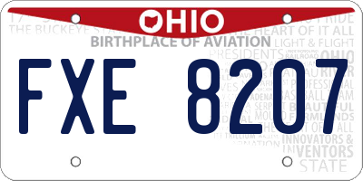 OH license plate FXE8207