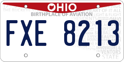 OH license plate FXE8213